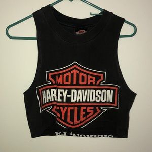 Vintage Harley Davidson crop top